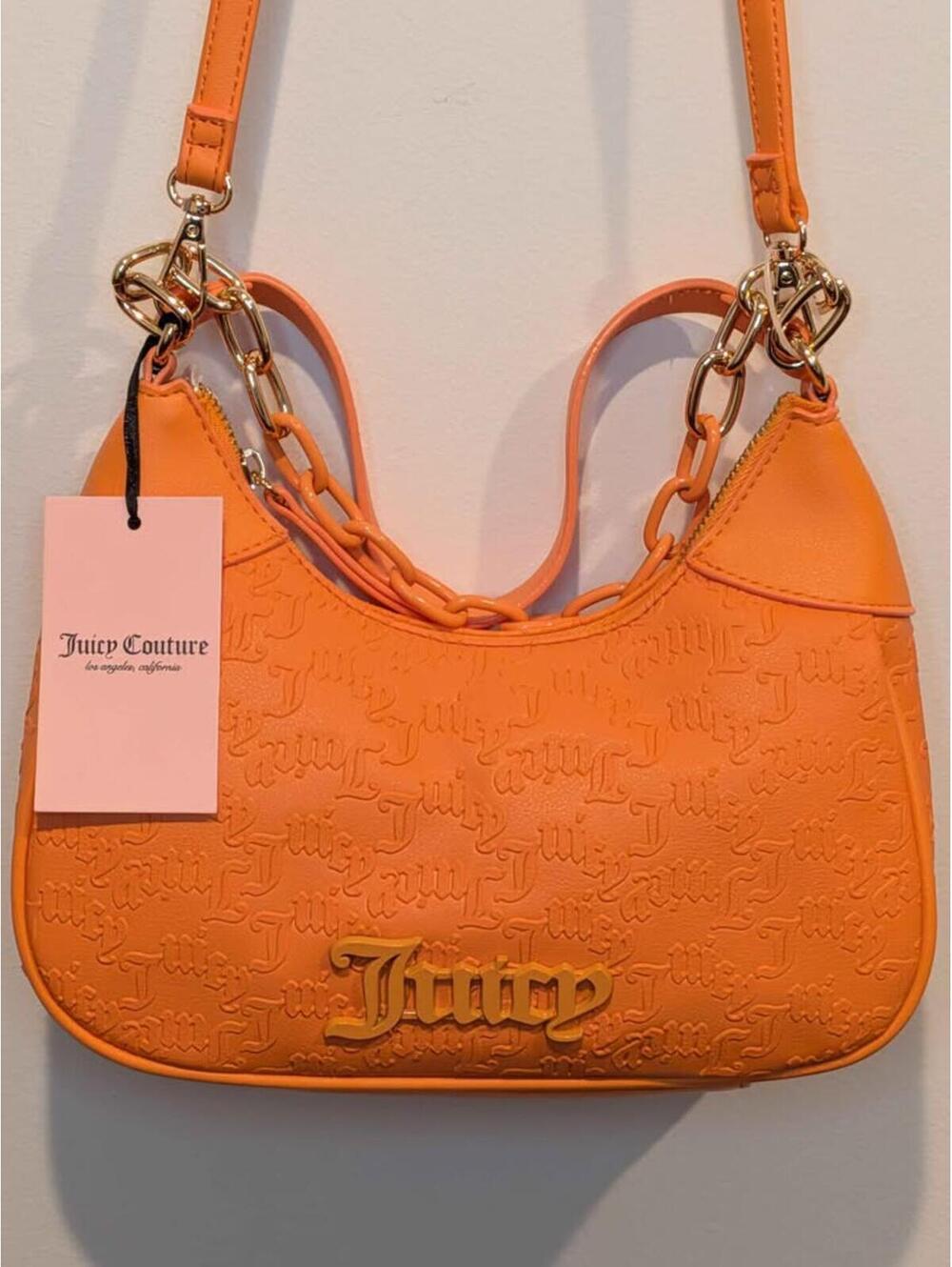 Juicy Couture Orange Embossed Logo Shoulder Crossbody Bag